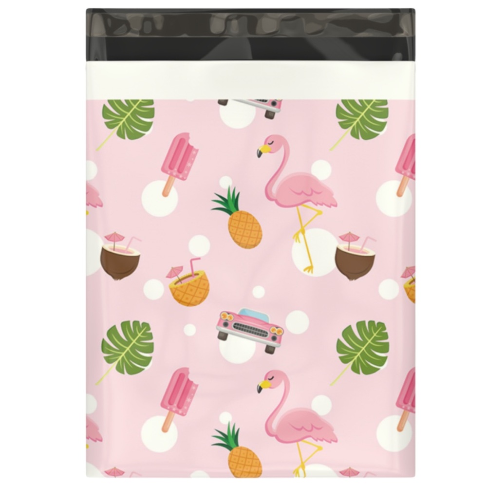 25 10X13 Flamingo Leaf Mailers CLEARANCE - Picture 2 of 8